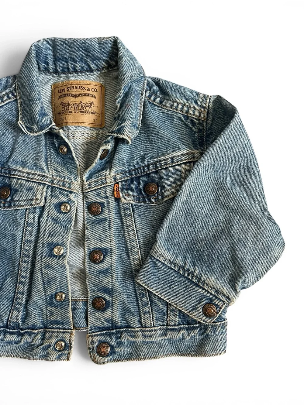 70s Vintage 3T Kids Orange Tab LEVI STRAUSS Denim Jacket Little Levi’s